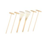 TOYANDONA 6 Pièces Mini Râteaux de Jardin Zen Bambou Accessoires Colorés Durables pour Bac à Sable Outils de et Décoration Créative pour Bureau et Jardin