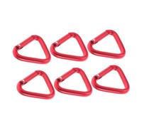 TOYANDONA 6 Pièces Mousquetons Triangulaires Verrouillables Solides pour Escalade Camping Randonnée Crochet Pratique pour à Dos et Ceinture Sécurité Rouge