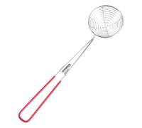 TOYANDONA 6 pièces Passoires Inox pour Bubble Tea avec Manche Long Rouge Écumoire Cuisine Résistante pour Friture et Filtration Lait Thé