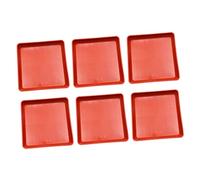 TOYANDONA 6 Pièces Plateau De Pot De Fleur Casserole Jardinage Soucoupes Carrées Mis en Pot Plateaux à Pots Succulent Bacs à Plantes Planteur Rectangulaire Rouge Plastique