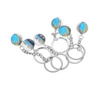 TOYANDONA 6 Pièces Porte Clés Globe avec Pendentifs Terre Accessoires Élégants pour Fêtes Uniques et Souvenirs Bricolage et Durables