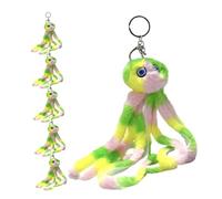 TOYANDONA 6 Pièces Porte Clés Pieuvre Peluche Douce Petite Figurine Peluche Cartoon Accessoires pour Sacs Sacs à Dos et Voiture Cadeau Pratique