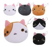 TOYANDONA 6 pièces Porte-Monnaie Chat Mignon Mini Trieur avec Fermeture Éclair Sécurisée Pochette Polyvalente pour Clés et Bijoux Accessoire Pratique pour Femmes et Apprenantes