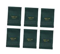 TOYANDONA 6 pièces Sac de Rangement pour Chaussures Non Tissé avec Fenêtre Transparente Sac à Cordon Anti-poussière Organiseur Léger et Compact pour Voyage Lot de Vert Moyen