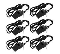 TOYANDONA 6 Pièces Sifflet D'arbitre en Plastique, Sifflet de Survie avec Cordon, Noir, Abs, Étanche, Utilisation sans Mains, Activation Facile, pour Enseignants et Arbitres, Aventures