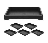 TOYANDONA 6 Pièces Soucoupe Rectangulaire Plateau Stable et Léger en Résine Noire pour Pots de Fleurs pour Mini-Plantes et Bonsaïs sur Rebords de Fenêtres ou Jardin