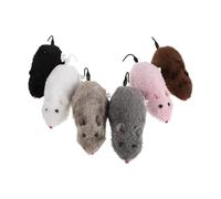 TOYANDONA 6 Pièces Souris Mécanique Peluche pour Chat avec Mouvement à Remonter Interactif et Réaliste pour Divertir Votre Animal de Compagnie