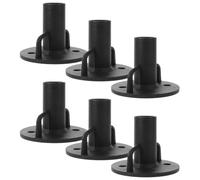 TOYANDONA 6 Pièces Support de Base pour Stabilité Renforcée en Nylon Noir Plaque d'ancrage Large, Structure Modulaire pour Poteau de Tente et Auvent Lors de Pique- Surfaces Dures
