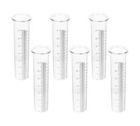TOYANDONA 6 Pièces Tube à Essai en Plastique pour Pluviomètre avec Base Renforcée, Lecture Claire et Mesure Précise, pour Usage Extérieur et Relevés Scientifiques