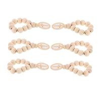 TOYANDONA 6 Pièces Wooden Bead Rosary Set With Crucifix Pendant For Baptism First Communion Religious Ceremony With Organza Pouch