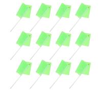TOYANDONA 60 Pièces Mini Drapeaux Verts Vierges sur Bâton en Tissu et Plastique, Portables et Compacts pour Décoration de Fête Carnaval et Anniversaire Garçon et Filles