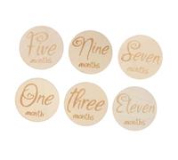 TOYANDONA 6pièces Cartes Étapes Pour Bébés De Disques Bois Face Pour Immortaliser Les Moments Précieux Du Né
