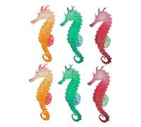 TOYANDONA 6pièces Hippocampe Lumineux Silicone Accessoire Décoratif Flottant pour Aquarium Ornement Artificiel Scintillant sans Batterie