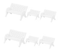 TOYANDONA 6pièces Mini Banc Bois Décoratif Meuble Miniature Banc De Jardin Chaise Factice Modèle De Parc Accessoire Photo