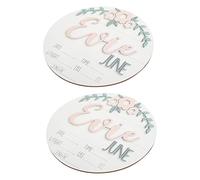 TOYANDONA 6pièces Plaque Annonce Naissance Ronde Décor Photo Personnalisé Pour Accessoire Fête Shower Et Révélations De Genre
