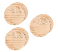 TOYANDONA 6pièces Plaque Bois Annonce De Naissance Signe De Naissance Né Bois Hello World Accessoire Décoratif