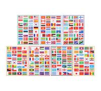 TOYANDONA 7 feuilles d'autocollants drapeau du monde - Stickers drapeau pays pour école, journal, scrapbooking, planificateur (styles mixtes)