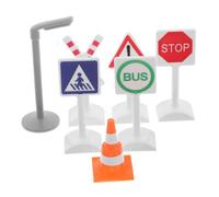TOYANDONA 7 pièces Panneaux de Signalisation Educatif Plastique pour Garçon Fille Accessoires de Ferrée et Circulation Sécurité et Créativité Compatible avec Jouets de Train