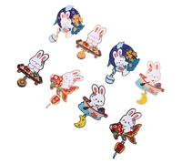 TOYANDONA 8 pièces Broche Lapin Cartoon Alliage de Zinc Émaillé Badge Animal Mignon pour Vêtements Sacs et Châles Décoration Créative et Cadeau Femme