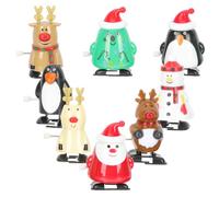 TOYANDONA 8 pièces Jouets à Remonter Noël avec Père Noël Bonhomme de Élan et Jouets Party Prank pour Garçon Fille Festifs Compacts et Amusants