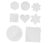 TOYANDONA 8 pièces Lot de Plaques Transparentes à Perles à Repasser Formes Rondes Carrées Hexagonales et Planches Emboîtables pour Grands Projets Créatifs