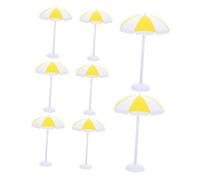 TOYANDONA 8 Pièces Miniature Beach Umbrella Set Plastic Dollhouse Accessories Portable and Realistic Decorative Mini Sun Umbrellas for Micro Landscape and Aquarium Terrariums