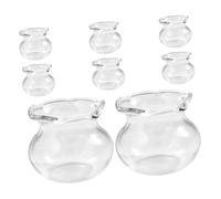 TOYANDONA 8 Pièces Miniature Glass Fish Bowl Set Vide Aquarium pour Maison de Poupées Décorations et Accessoires Artisanaux Réaliste et Détails Fins pour Projets DIY et Collection