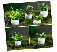 TOYANDONA 8 pièces Miniatures Plantes Maison de Poupée Décorations Bonsaï Modèles Mini Potted Plants Accessoires Miniatures pour Maquette et Bureau