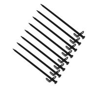 TOYANDONA 8 Pièces Piquets de Tente Acier Robustes pour Camping Randonnée et Plage pour Sol Difficile Couleur Noire