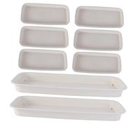 TOYANDONA 8 Pièces Plateau de Verres d'eau Plateau Mobile Pot de Fleur Porte-Eau pour jardinière Taille Drain Soucoupe de jardinière égouttoirs Plantes en Pot Plastique Blanche
