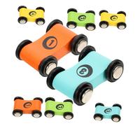 TOYANDONA 8 pièces Voitures Bois Miniatures pour Tout-Petits de Course Bois Interactif de Couleurs pour Garçon Fille Jeu Éducatif de Coordination et Imagination