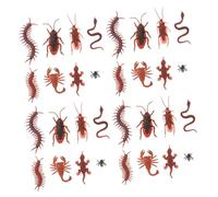 TOYANDONA 80 pièces Insectes Factices Réalistes Plastique Simulation Gecko Serpent Scorpion et Mille Kit Farce Halloween et Poisson Avril Jouets de Blague pour Fête