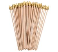 TOYANDONA 80 Pièces Tiges de Drapeau en Bois Mini 25cm avec Capuchon Doré