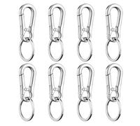 TOYANDONA 8pcs Porte-clés Mousqueton en Alliage de Zinc Argenté, Surface Lisse Antirouille, pour Suspendre Clés et Portes la Boucle de Pantalon à Dos