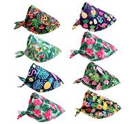 TOYANDONA 8Pièces Écharpe pour Animaux de Compagnie Lot de Bandanas Motifs Tropicaux Serviette de pour Chien Accessoire Mode pour Chiens et