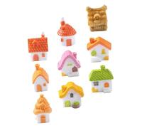 TOYANDONA 9 Pièces Miniature Resin Thatched Houses for Fairy Gardens DIY Micro Landscape Decoration with Vintage Compact Cute Figurines for Plant Pots and Terrariums