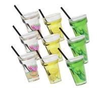 TOYANDONA 9 Pièces Tasses et Bouteilles à Vin Décor de Bar Miniature pour Scènes DIY et Fêtes Tea Party