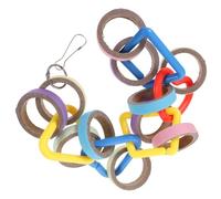 TOYANDONA à Mâcher Perroquet De Perroquet Suspendu Naturel Griffe Jouets D'entraînement pour Perroquets Percer Premières Dents De La Nourriture Jouer Coloré en Bois