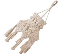 TOYANDONA Abat-jour en Macramé Boho Tissé Main Suspendre E27, Ombre Claire Décorative, Diamètre Moyen, Lampe D'intérieur pour Salon, Chambre et Salle de Bain, Luminaire Suspendu Design