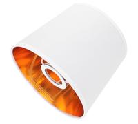 TOYANDONA Abat-jour Rond en Lin Naturel, Diamètre Moyen, Intérieur Doré, Accessoire pour Lampe de Table, Lampe de Chevet et Lampadaire, Abat-jour Décoratif Rustique, pour Éclairage