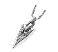 TOYANDONA Acier Titane Collier Pendentif Épée Argenté Style Punk Homme | Accessoire Statement, Look Élégant et Audacieux, pour Concerts, Fête D’enterrement de Vie, 1 Pièce