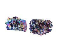 TOYANDONA Amas De Cristaux Naturels Multicolores 45g Environ, Ornement en Cristal Naturel Irrégulière, Décoration en Pierres Naturelles pour Bureau Et Maison, Lot De 2 Pièces