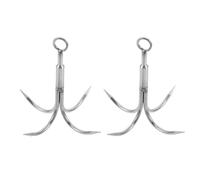 TOYANDONA Ancre à 4 Branches en Acier Inoxydable Lot de 2, Grappin Marin Multifonctionnel Compact, Mâchoire Pivotante Résistante, pour Canoës, Bateaux Pneumatiques et Activités Nautiques