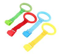 TOYANDONA Anneaux de Lit Bébé Simple D'utilisation en Plastique 4pcs Sangle Tressée, Confortables à Tenir Jouet D'apprentissage Debout pour Berceau et Maison pour Tout-petit