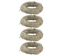 TOYANDONA Anneaux d'herbe Naturelle Résistants la Mastication 4 Pièces pour Rongeurs Jouets à Mâcher Accessoires pour Soin des Dents pour Lapin et Hamster