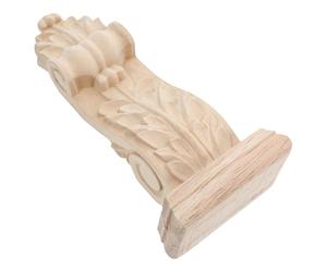 TOYANDONA Applique en Bois Sculpté Non Peint, Console d'angle Décorative Style Européen, Support Décoratif 9x21x6 Cm en Bois Massif pour Décoration Intérieure et Meubles