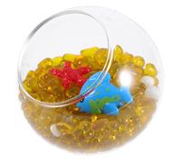 TOYANDONA Aquarium Fish Tank Hideout Set with Transparent Globe Glass Pebbles Sea Star Mini Fish Freshwater Saltwater Decoration Easy to Clean
