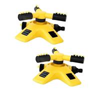 TOYANDONA Arroseur Rotatif De Tuyau 360° 2 Pièces pour Jardin Et Pelouse, Irrigation Uniformisée Buses Triple Hélice, Système D'arrosage Automatique Jaune pour Parterres Et Potagers