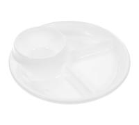 TOYANDONA Assiette Divisée Compartiments Blanche Contrôle Portions pour Déjeuner Plateau Quantitatif pour Repas Équilibré et Régime Vaisselle Réutilisable et Facile à Nettoyer