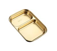 TOYANDONA Assiette Inox Compartimentée Cases Plateau de Service Alimentaire Pratique pour Repas Résistant et Facile à Nettoyer pour Banquets et Usage Quotidien